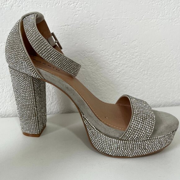 Torrid Silver Rhinestone Platform Heels - Size 8WW - Picture 5 of 11